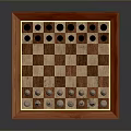 Classic Wooden Chessboard With Black And White Chess Pieces On Checkered Surface