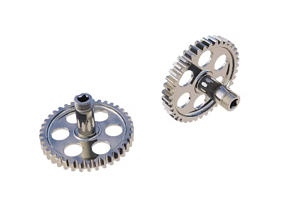 Metal Gears With Tooth Structure And Central Shaft For Mechanical Parts 3d model