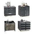 Elegant Modern Bedside Tables With Drawers And Decorative Metal Accents