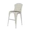 Modern Woven Bar Stool With Light Gray Finish And Ergonomic Design For Kitchen Bar