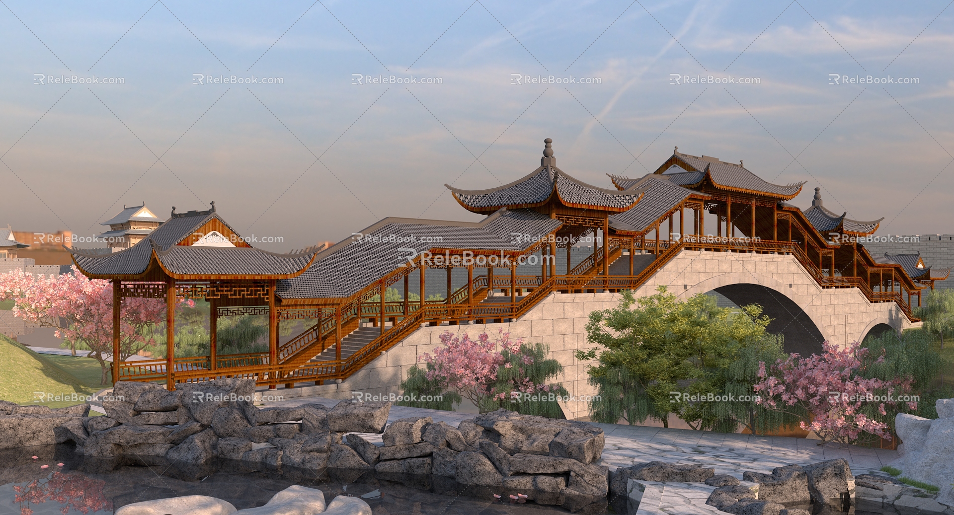 Bridge Bridge Small Bridge Pavilion Landscape Bridge Municipal Bridge Ancient Bridge 3d model