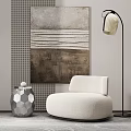 Quiet single sofa floor lamp 3d model