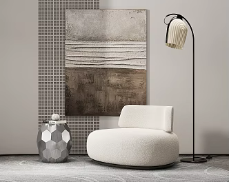 Quiet single sofa floor lamp 3d model