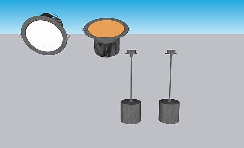 Lamp downlight combination 3d model