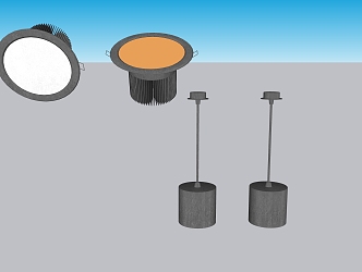 Lamp downlight combination 3d model