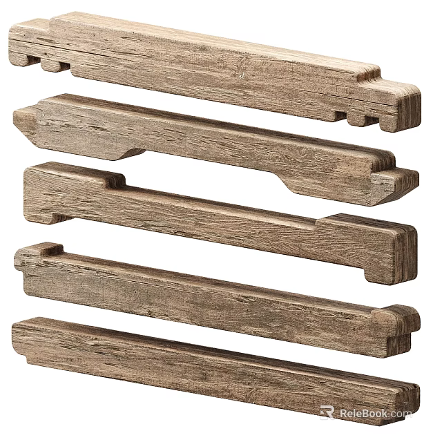 Natural Stone And Wood Textured Decorative Strips For Home Furniture Decoration 3d model 