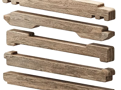 Natural Stone And Wood Textured Decorative Strips For Home Furniture Decoration 3d model