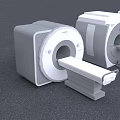 Advanced Medical CT Scanner Equipment With White Teal Design And Scanning Bed