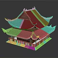 Ancient Chinese Architecture With Multi Tiered Gray Tile Roof Upturned Eaves And Wooden Structure