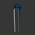 Shiny Blue Squid Sculpture Featuring Slender Metal Legs and White Spots