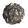 Modern Gold Circular Metallic Wall Decor with Irregular Geometric Pieces 3d model