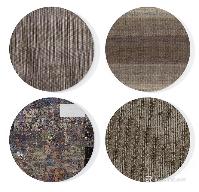 Round Rugs With Diverse Textures And Modern Design Patterns For Home Decoration 3d model 