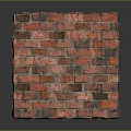 Architectural Red Brick Cube Structure With Stacked Pattern And Solid Design 3d model