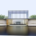 Modern gatehouse Arc-shaped entrance gatehouse 3d model