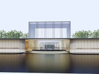 Modern gatehouse Arc-shaped entrance gatehouse 3d model