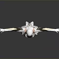 White Haired Female Character In Futuristic Mechanical Outfit With Outstretched Arms Standing On Gray Background