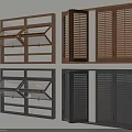 Wall Mounted Wooden Cabinet Designs With Shutter And Glass Doors In Brown And Black