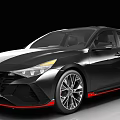 Hyundai Black Sporty Sedan With Red Accents Sleek Body Lines And Alloy Wheels