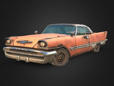 Rusty Old Vintage Classic Car With Weathered Body And Retro Design Features 3d model
