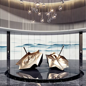 Modern Sculpture Lobby Sculpture Installation 3d model