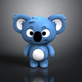 Cute 3D Blue Koala Toy With Big Eyes Black Nose And White Belly