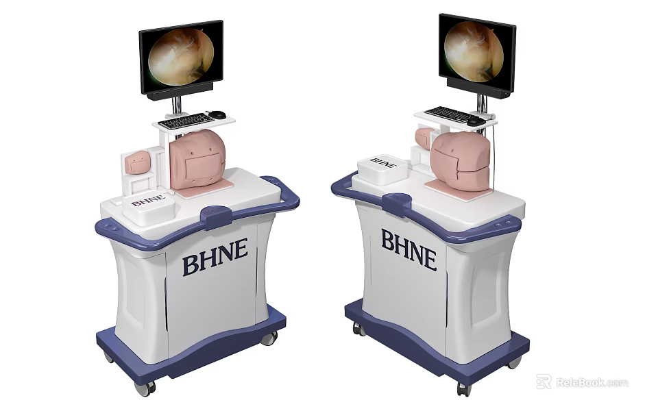 BHNE Mobile Medical Workstation With Display Screen And Rolling Wheels 3d model 