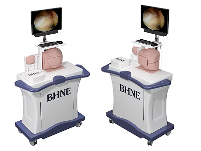 BHNE Mobile Medical Workstation With Display Screen And Rolling Wheels 3d model