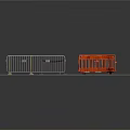 Silver Metal Fence And Red Plastic Barrier On Gray Tiled Ground