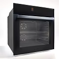 Haier Black Kitchen Oven With Glass Door Interior Shelves And Fan