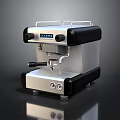 Modern Silver And Black Espresso Machine With Digital Display Control Knobs And Steam Wand
