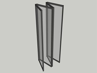 Modern folding door glass door 3d model