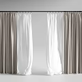 Elegant Double Layer Curtains With White Sheer And Brown Fabric For Home Decor