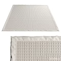 Square Rug With Textured Pattern And Light Color Woven Design Details 3d model