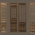 Traditional Chinese Style Wooden Screens With Intricate Carvings And Lattice Designs