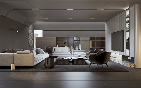 Modern Minotti living room 3d model