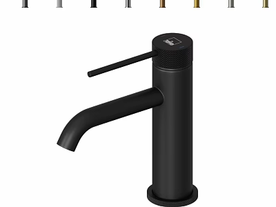 Modern Sleek Bathroom Faucet with Black Finish and Multiple Color Options 3d model