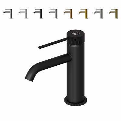 Modern Sleek Bathroom Faucet with Black Finish and Multiple Color Options 3d model
