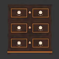 Classic Dark Brown Wooden Entryway Cabinet Sideboard With Carved Details And Doors