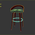 Stylish Modern Red Bar Stool Featuring Black Seat Wooden Frame And Metal Footrest