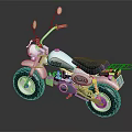 White Mini Motorcycle With Black Seat Rear Rack And Mirrors On Shiny Surface