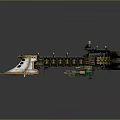 Elaborate Water Transport Ship With Multi Deck Structure And Decorative Gold Accents