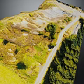 Scenic Rural Terrain With Winding Path Lush Vegetation Rolling Hills And Grassy Areas