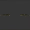 Pair Of Black Metal Decorative Brackets With Spiked Top And Curved Arm Design