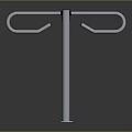 Modern Blue Metal Device Featuring Rotating Curved Arms On Central Pole