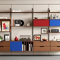 Modern Middle Ancient Bookshelf Track Bookshelf Storage Rack Laminated Bookshelf Bauhaus Book Ornaments 3d model