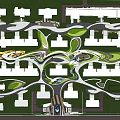 Modern Architectural Entrance Gate Design With Circular Water Feature And Landscaped Walkways