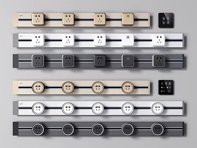 Modern socket rail socket switch 3d model