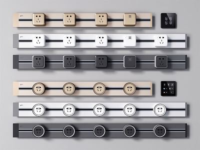 Modern socket rail socket switch 3d model