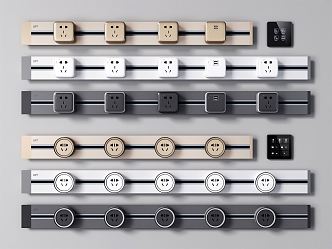 Modern socket rail socket switch 3d model