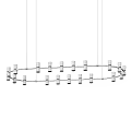 Modern Circular Chandelier With Gold Metal Frame And Glass Lamps